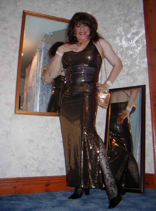 My wonderful golden brown ballroom gown - WOW!